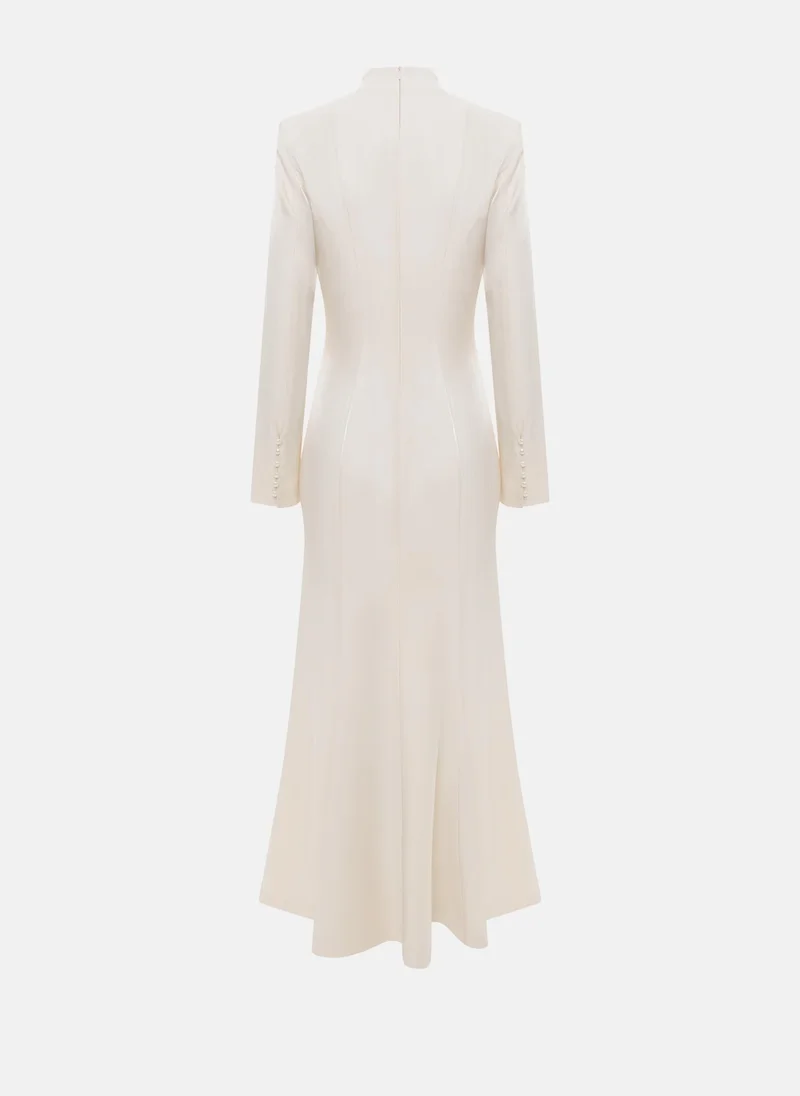 Lichi  Fitted viscose maxi dress with small buttons on the bodice for Women | Best Price UAE